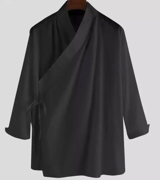 "Black Oversized Kimono Shirt"