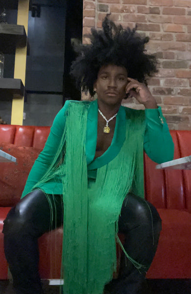 Moss Fringe me Blazer